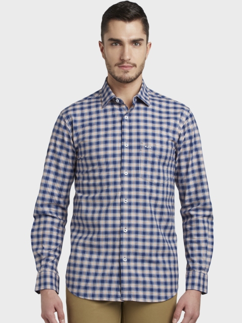 

ColorPlus Men Blue Slim Fit Checked Casual Shirt