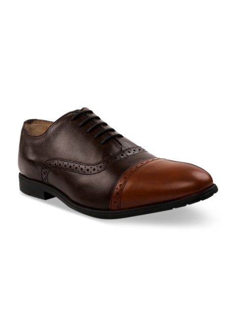 

RAPAWALK Men Brown Standard Width Leather Formal Brogues