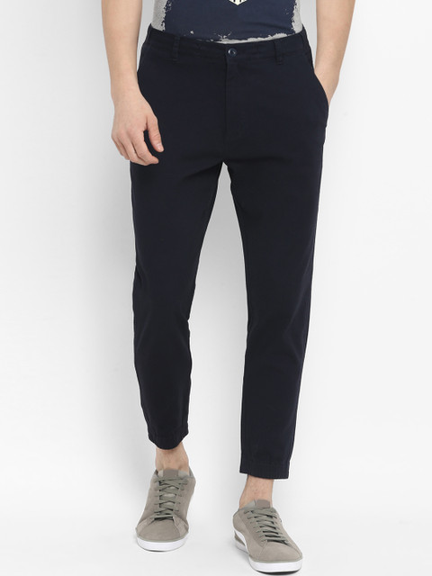 

Red Tape Men Navy Blue Regular Fit Solid Regular Trousers