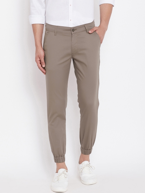 

Canary London Men Taupe Smart Slim Fit Solid Joggers