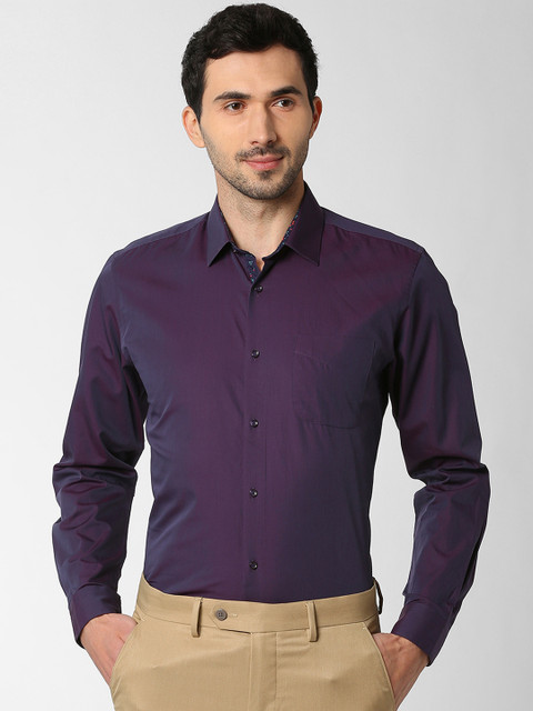 

Peter England Men Purple Slim Fit Solid Formal Shirt