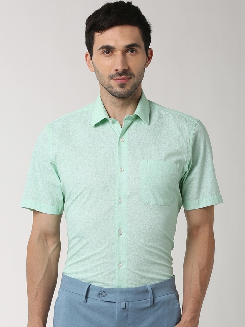 

Peter England Men Green Regular Fit Printed Formal Shirt