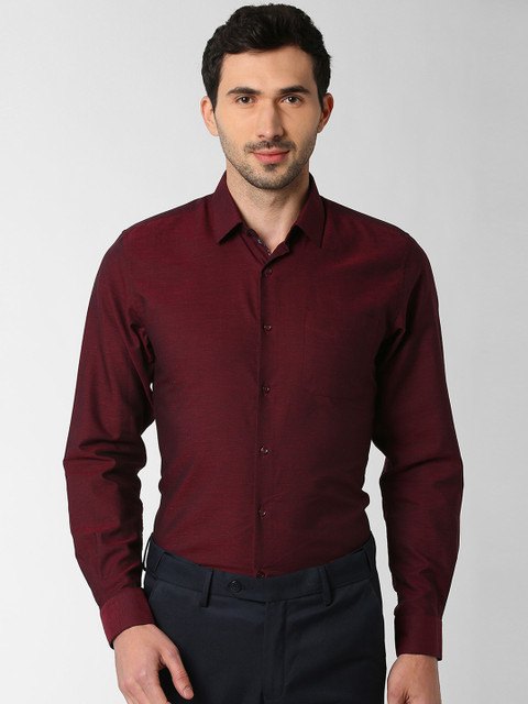 

Peter England Men Maroon Slim Fit Self Design Formal Shirt