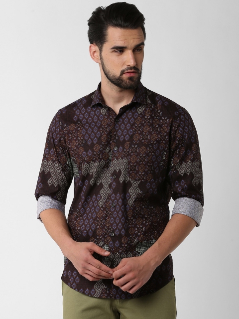 

Peter England Men Maroon Slim Fit Printed Casual Shirt