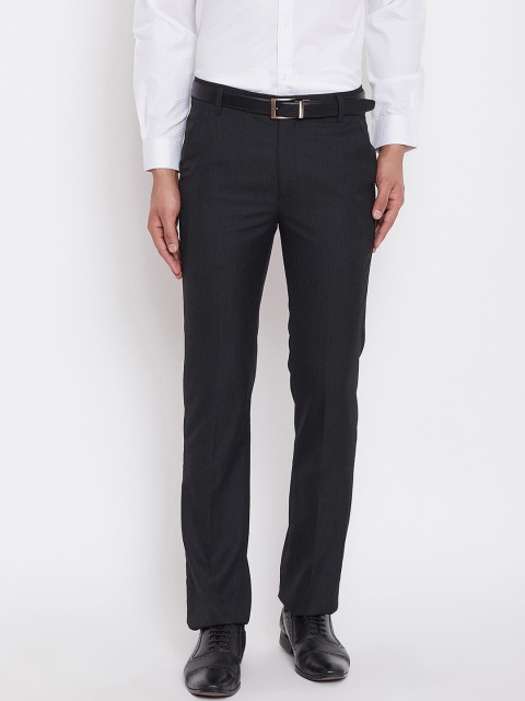 

Canary London Men Black Smart Slim Fit Solid Formal Trousers