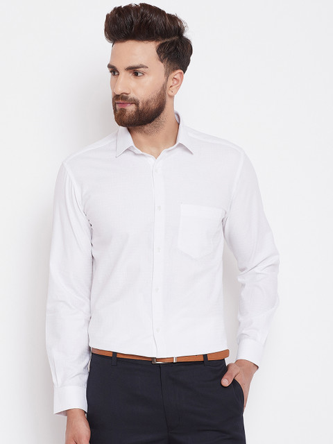 

Canary London Men White Smart Slim Fit Self Design Formal Shirt