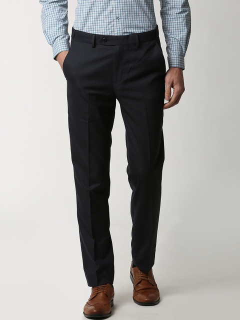 

Peter England Men Blue Slim Fit Solid Formal Trousers