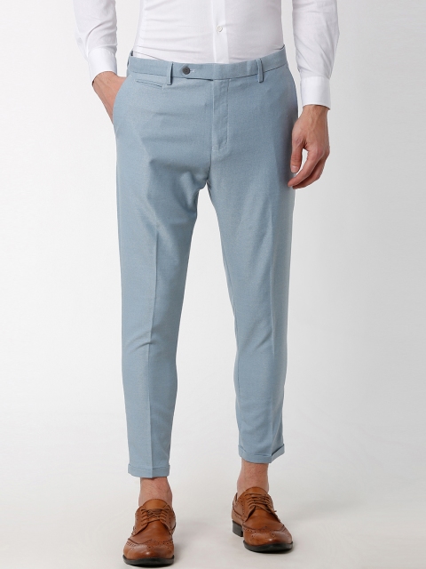 

Peter England Men Blue Slim Fit Solid Regular Trousers