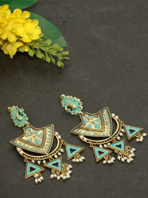 AKS Gold-Toned Contemporary Drop Earrings