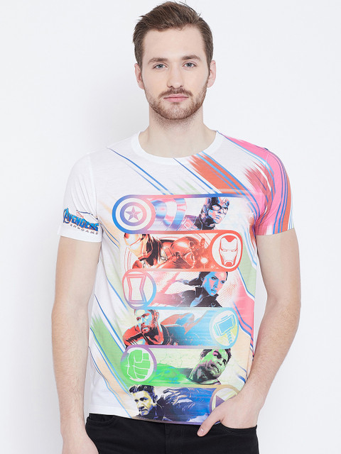 

Marvel by Wear Your Mind Men White Printed Round Neck T-shirt