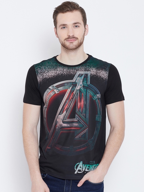 

Marvel by Wear Your Mind Men Black Printed Round Neck T-shirt
