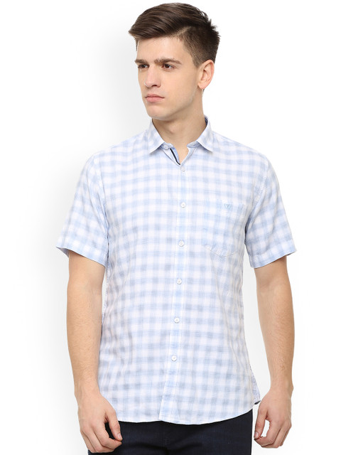 

Van Heusen Sport Men Blue & White Slim Fit Checked Casual Shirt