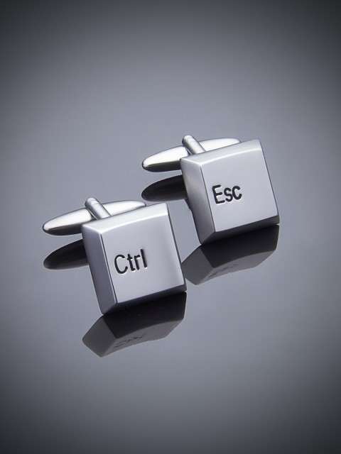 

shaze Silver-Plated Linear Cufflinks
