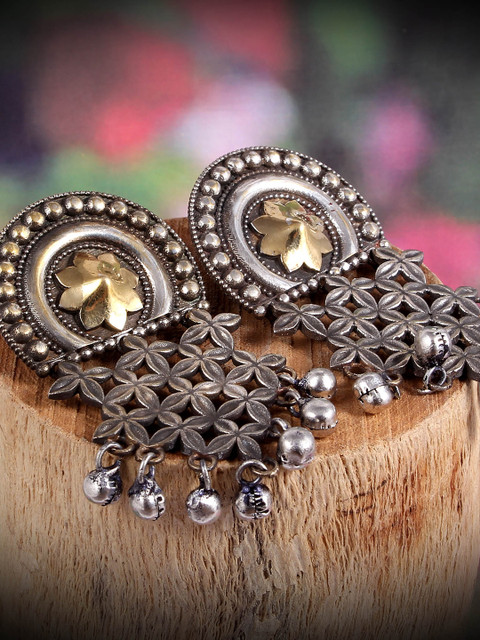 

Natures Buggy Gold-Toned Dome Shaped Jhumkas