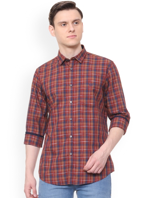 

Van Heusen Sport Men Red Slim Fit Checked Casual Shirt