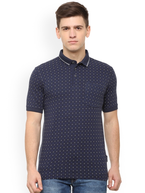 

Van Heusen Sport Men Navy Blue Printed Polo Collar T-shirt