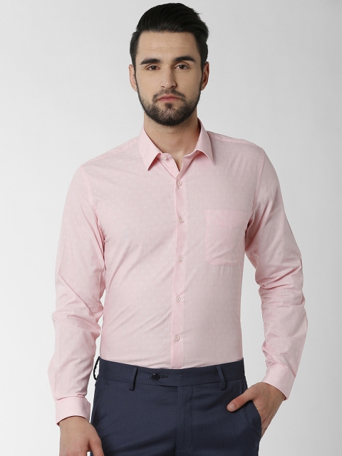 

Peter England Men Pink Slim Fit Striped Formal Shirt