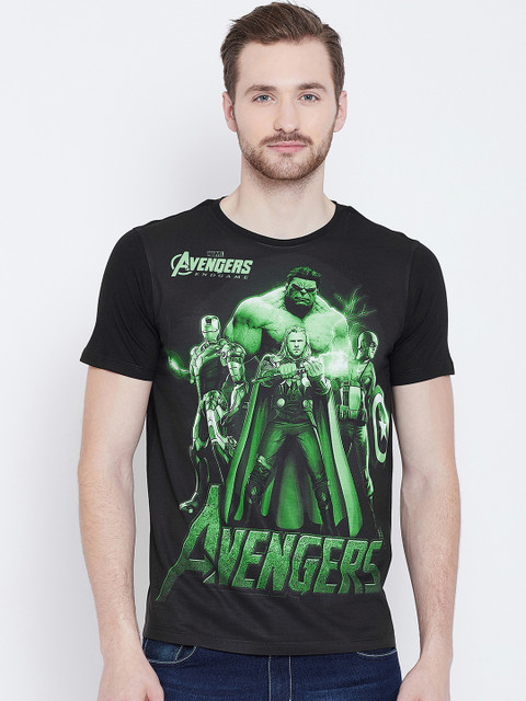 

Marvel by Wear Your Mind Men Black Printed Round Neck T-shirt