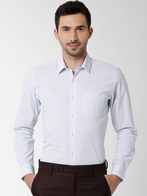 

Peter England Men White Slim Fit Printed Formal Shirt