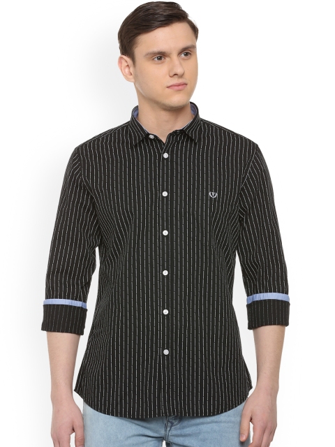 

Van Heusen Sport Men Black Slim Fit Striped Casual Shirt