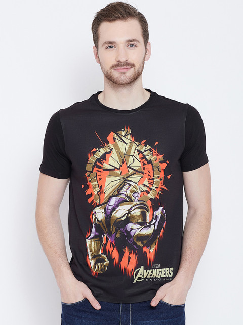 

Marvel by Wear Your Mind Men Black Printed Round Neck T-shirt