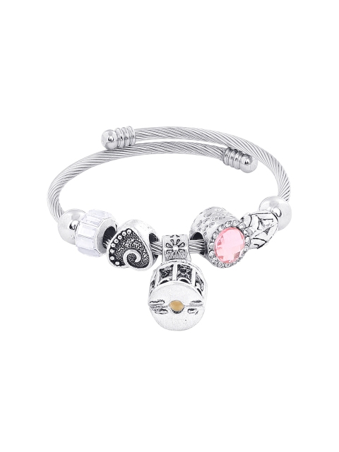

Moon Dust Silver-Toned Brass Silver-Plated Charm Bracelet