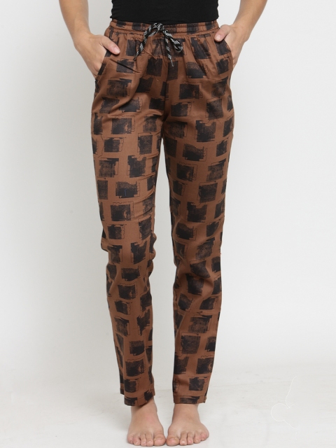 

Claura Women Coffee Brown Printed Lounge Pant Lower-30