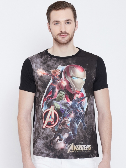

Marvel by Wear Your Mind Men Grey Printed Round Neck T-shirt
