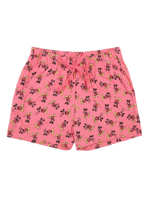 

Pantaloons Junior Girls Pink Printed Regular Fit Regular Shorts
