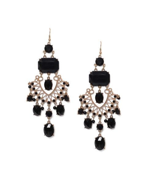 

Kazo Black Contemporary Drop Earrings