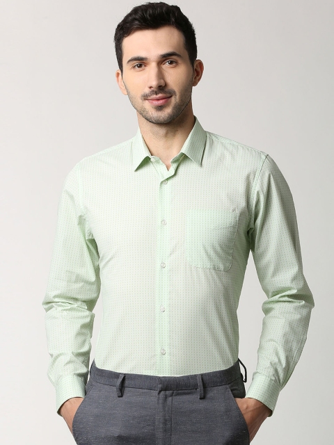 

Peter England Men Green Slim Fit Printed Formal Shirt