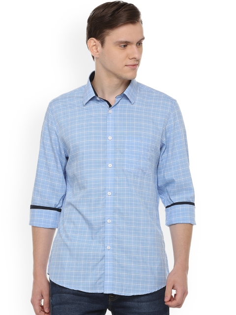 

Van Heusen Sport Men Blue & White Slim Fit Checked Casual Shirt
