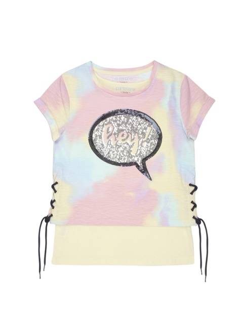 

Pantaloons Junior Girls Yellow Printed Round Neck T-shirt