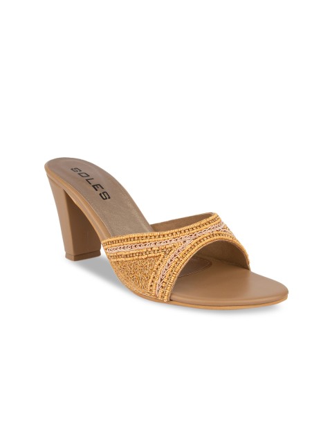 

SOLES Women Mustard Solid Sandals