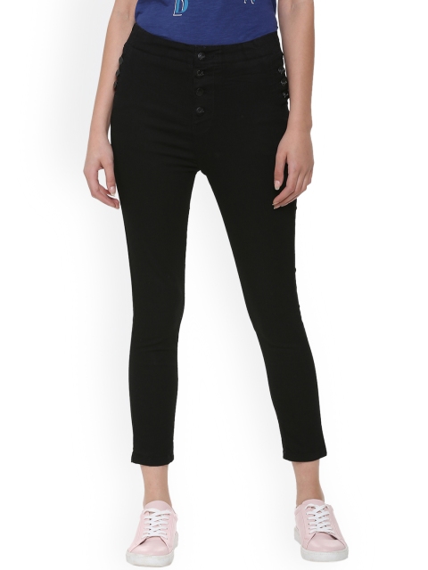 

People Women Black Skinny Fit Mid-Rise Clean Look Stretchable Jeans