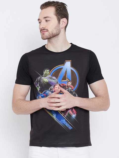 

Marvel by Wear Your Mind Men Black Printed Round Neck T-shirt
