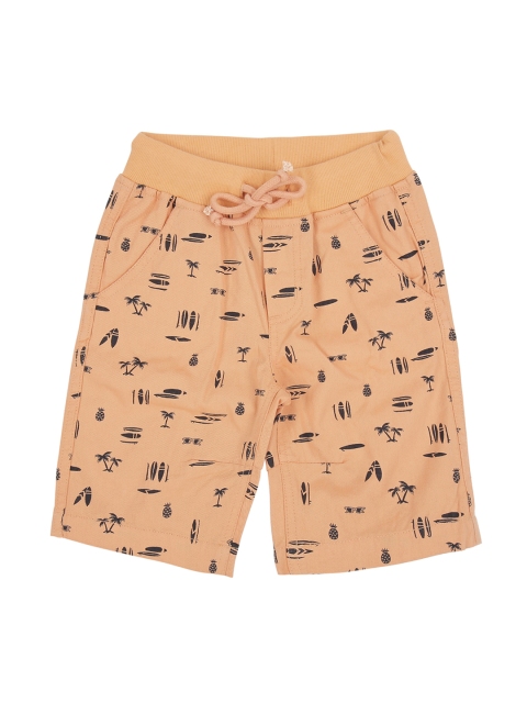 

Pantaloons Junior Boys Orange Printed Regular Fit Regular Shorts