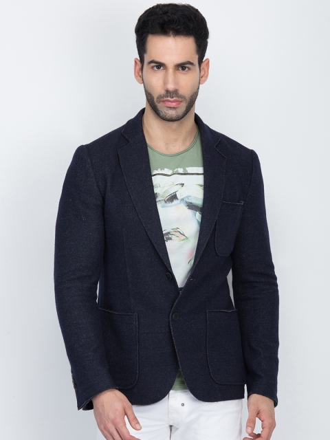 

Antony Morato Men Blue Solid Slim-Fit Single-Breasted Blazer