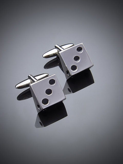 

shaze Silver-Plated Geometric Cufflinks