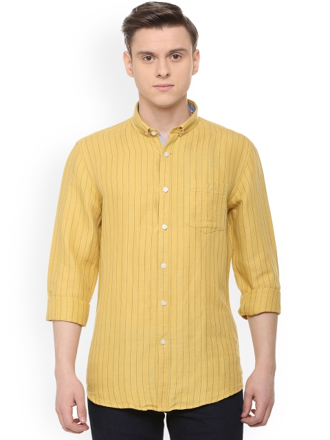 

Van Heusen Sport Men Yellow Slim Fit Striped Casual Shirt