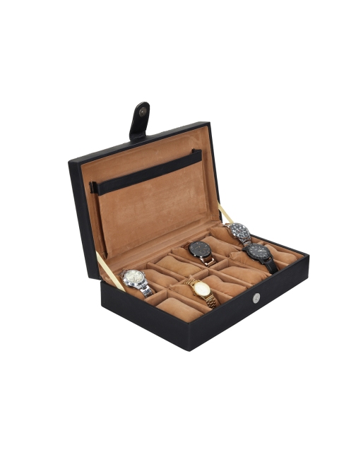 

Leather World Unisex 12 Slots Black Watch Organiser Box