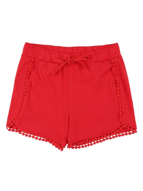 

Pantaloons Junior Girls Red Solid Regular Fit Regular Shorts