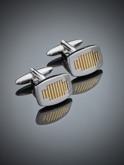 

shaze Silver-Plated Geometric Cufflinks