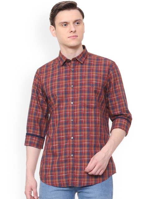 

Van Heusen Sport Men Red & Beige Slim Fit Checked Casual Shirt