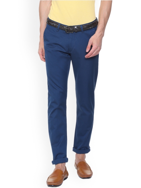 

Van Heusen Sport Men Blue Slim Fit Self Design Regular Trousers