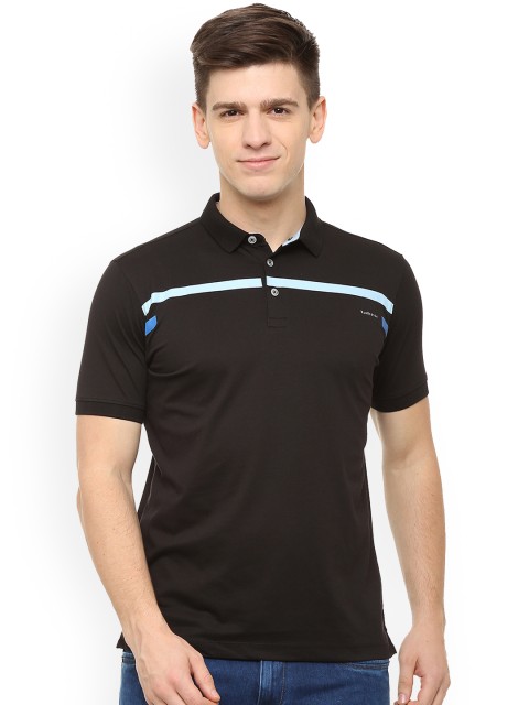 

Van Heusen Men Black Solid Polo Collar T-shirt