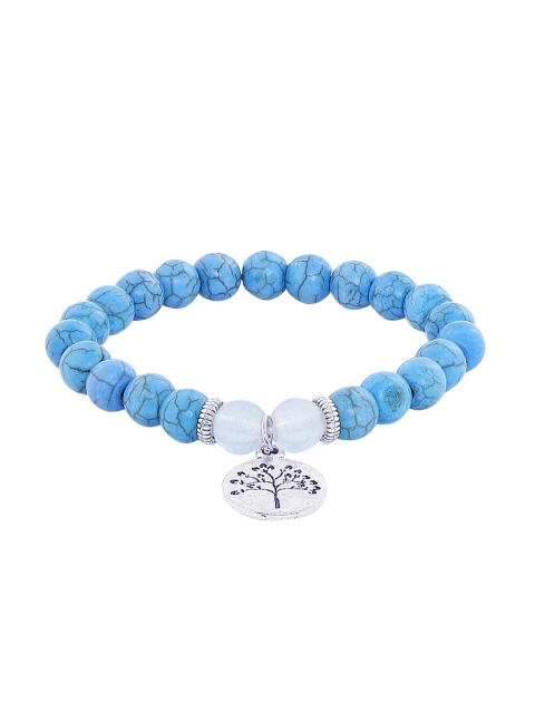 

Moon Dust Blue Metal Silver-Plated Charm Bracelet