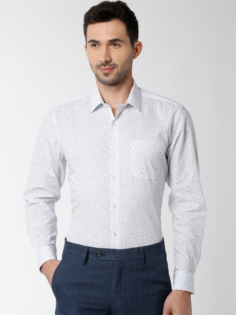 

Peter England Men White Regular Fit Printed Formal Shirt