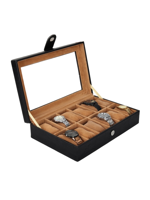 

Leather World Unisex 12 Slots Black Watch Organiser Box