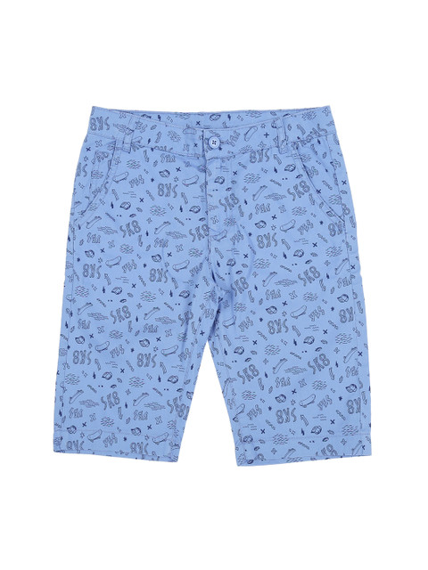 

Pantaloons Junior Boys Blue Printed Regular Fit Regular Shorts